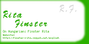rita finster business card